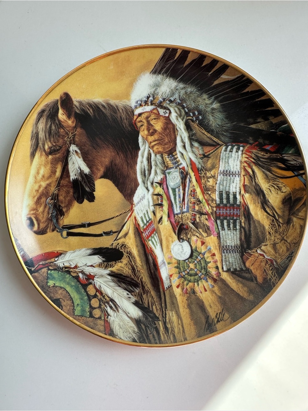 Franklin Mint “Pride of the Sioux” by Paul Calle fine porcelain Collector Plate